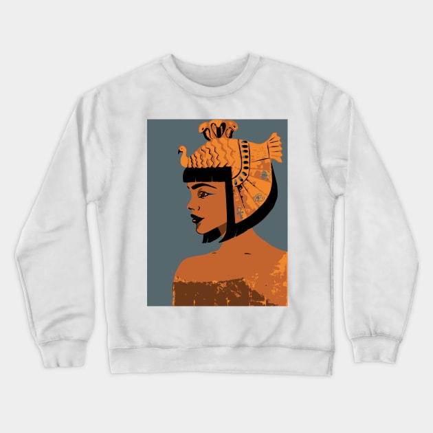 Egyptian Hieroglyphs Queen Crewneck Sweatshirt by Ebb And Flow